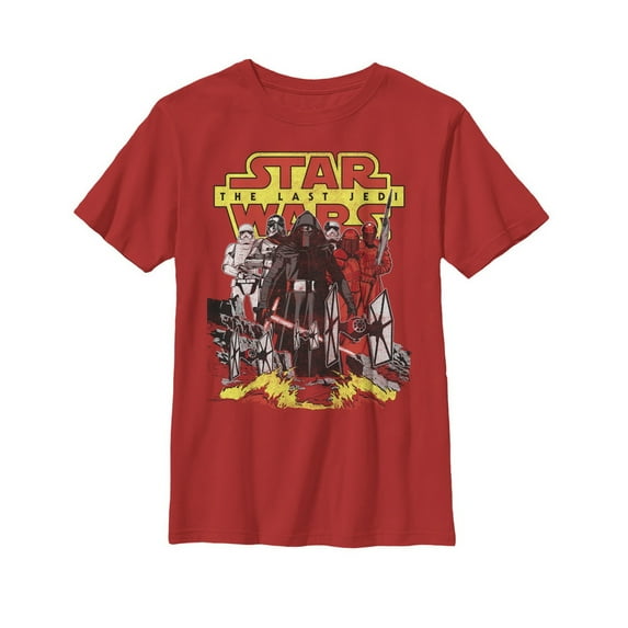 Boy's Star Wars The Last Jedi First Order Defense Graphic Tee Red X Small