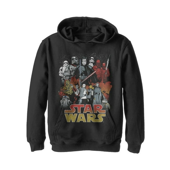 Boy's Star Wars The Last Jedi Good and Evil  Pull Over Hoodie Black Medium