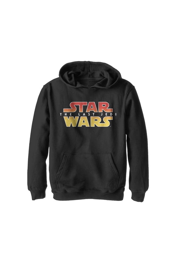 Boy's Star Wars The Last Jedi Logo Pull Over Hoodie Black Small