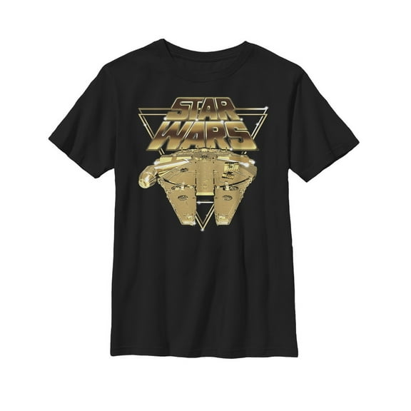Boy's Star Wars The Last Jedi Millennium Falcon Pixel  Graphic Tee Black X Small