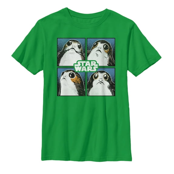 Boy's Star Wars The Last Jedi Porg Square Graphic Tee Kelly Green X Small
