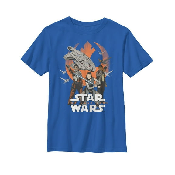 Boy's Star Wars The Last Jedi Rebel Trio Graphic Tee Royal Blue Medium