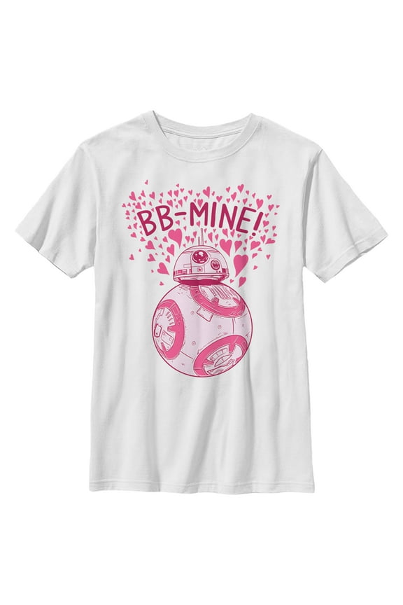 Boy's Star Wars The Last Jedi Valentine's Day BB-Mine Graphic Tee White Medium