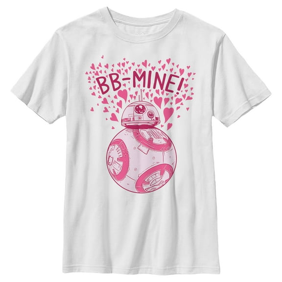 Boy's Star Wars The Last Jedi Valentine's Day BB-Mine  Graphic Tee White Small
