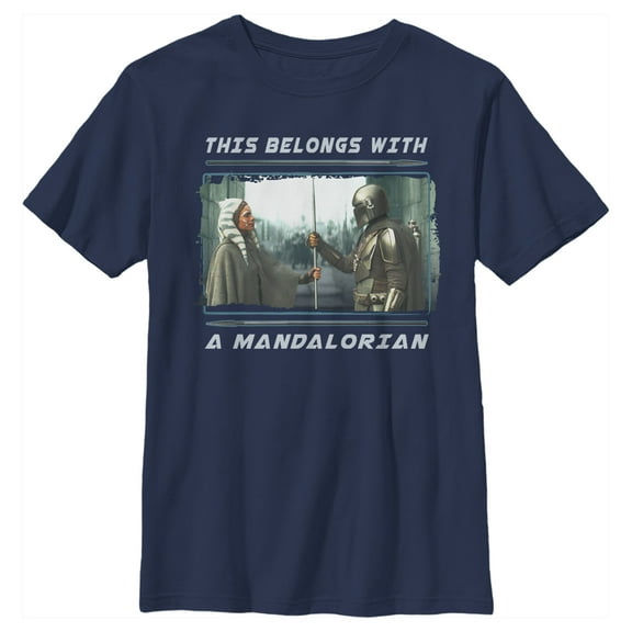 Boy's Star Wars: The Mandalorian Beskar's Rightful Owner Graphic Tee Navy Blue Large