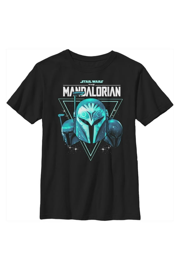 Boy's Star Wars: The Mandalorian Bo-Katan Nite Owl Helmets Graphic Tee Black Large