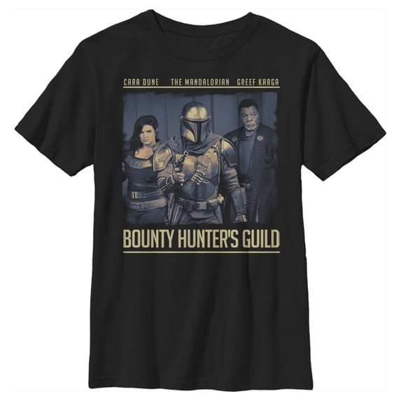 Boy's Star Wars: The Mandalorian Bounty Hunter's Guild Graphic Tee Black Small