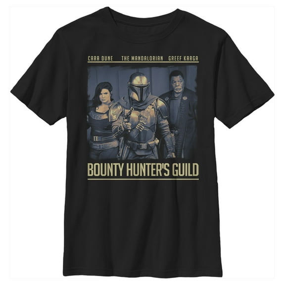 Boy's Star Wars: The Mandalorian Bounty Hunter's Guild  Graphic Tee Black X Small
