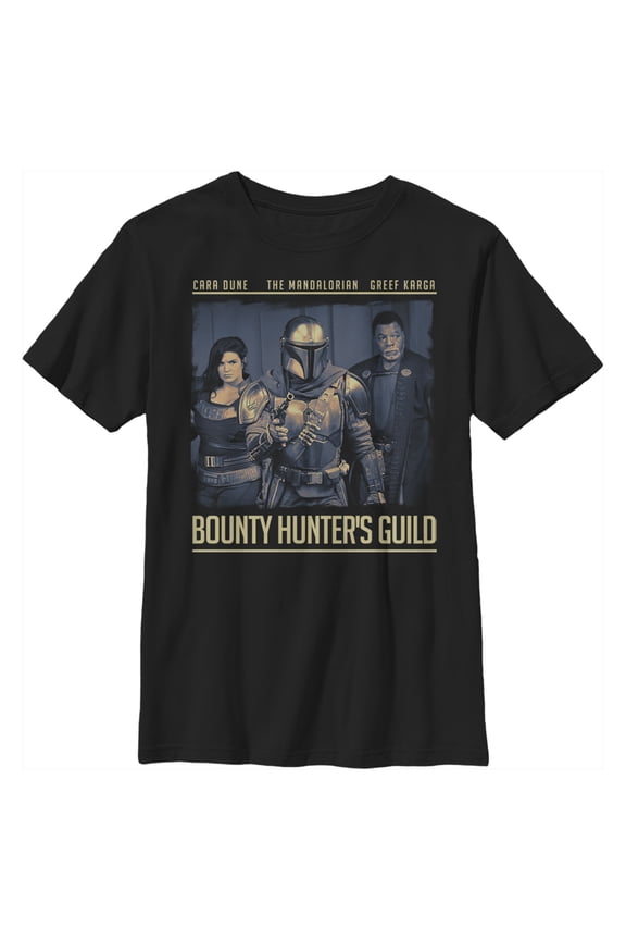 Boy's Star Wars: The Mandalorian Bounty Hunter's Guild Graphic Tee Black X Small
