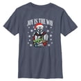 thumbnail image 1 of Boy's Star Wars: The Mandalorian Christmas Grogu and Din Djarin Joy is the Way Graphic Tee Navy Blue Heather Medium, 1 of 4