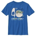 thumbnail image 1 of Boy's Star Wars: The Mandalorian Grogu 4th Birthday  Graphic Tee Royal Blue Medium, 1 of 5