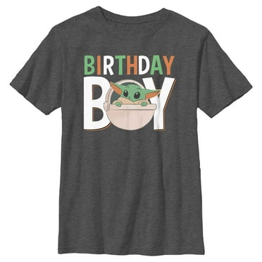 Boy's Star Wars: The Mandalorian Grogu Bassinet Birthday Boy  Graphic Tee Charcoal Heather X Large