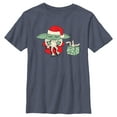 thumbnail image 1 of Boy's Star Wars: The Mandalorian Grogu Frog Present  Graphic Tee Navy Blue Heather X Large, 1 of 4