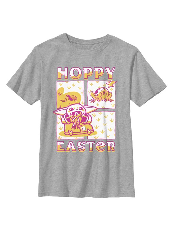 Boy's Star Wars: The Mandalorian Grogu Hoppy Easter Graphic Tee Athletic Heather Small