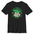 thumbnail image 1 of Boy's Star Wars: The Mandalorian Grogu St. Patrick's Day May the Luck Be With You  Graphic Tee Black X Small, 1 of 5