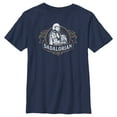 thumbnail image 1 of Boy's Star Wars: The Mandalorian Grogu and Din Djarin Dadalorian Banner Sketch  Graphic Tee Navy Blue Medium, 1 of 4