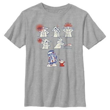 Boy's Star Wars: The Mandalorian Grogu and R2-D2 Pals Up to Mischief  Graphic Tee