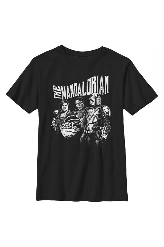 Boy's Star Wars: The Mandalorian Guild on Assignment Graphic Tee Black Large