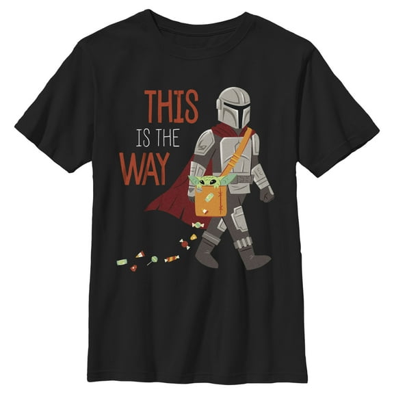 Boy's Star Wars: The Mandalorian Halloween Grogu This is the Way  Graphic Tee Black X Large
