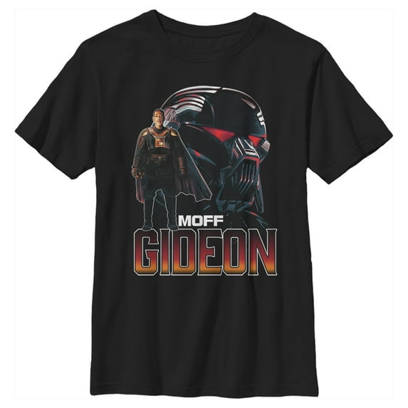 Boy's Star Wars: The Mandalorian Moff Gideon Portrait Graphic Tee Black Large