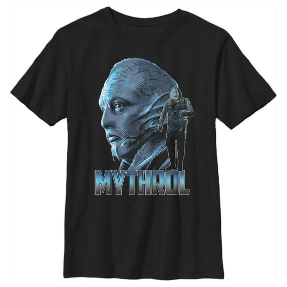 Boy's Star Wars: The Mandalorian Mythrol Portrait Graphic Tee Black Medium
