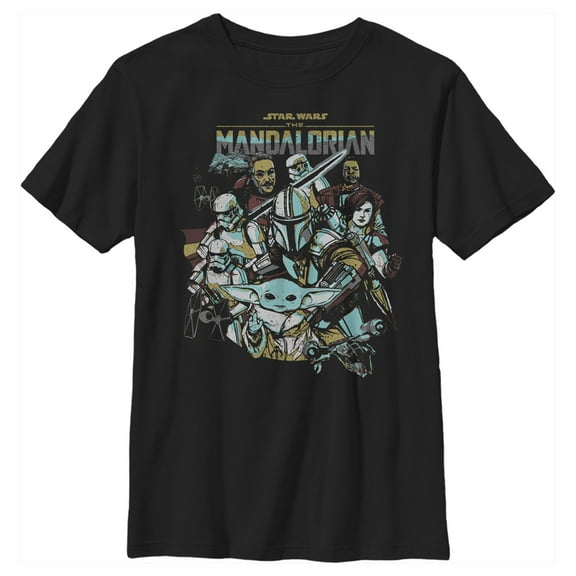 Boy's Star Wars: The Mandalorian Protect The Child Graphic Tee Black Large