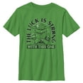 thumbnail image 1 of Boy's Star Wars: The Mandalorian St. Patrick's Day Grogu The Luck is Strong with this One  Graphic Tee Kelly Green Large, 1 of 4