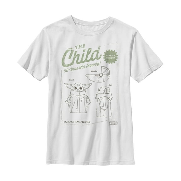Boy's Star Wars: The Mandalorian The Child 50 Year Old Bounty  Graphic Tee White Large