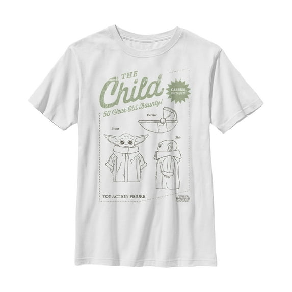 Boy's Star Wars: The Mandalorian The Child 50 Year Old Bounty Graphic Tee White Small
