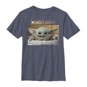 Boy's Star Wars: The Mandalorian The Child Bassinet Graphic Tee Navy Blue Heather X Large