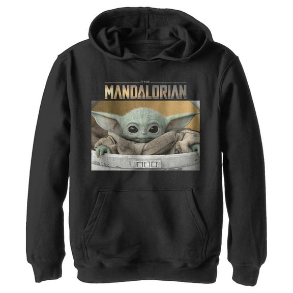Boy's Star Wars: The Mandalorian The Child Bassinet  Pull Over Hoodie Black Medium