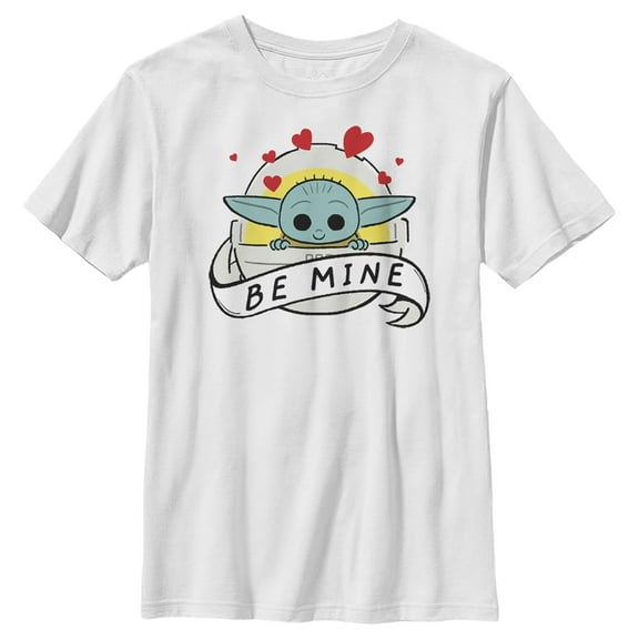 Boy's Star Wars: The Mandalorian The Child Be Mine Bassinet  Graphic Tee White X Small