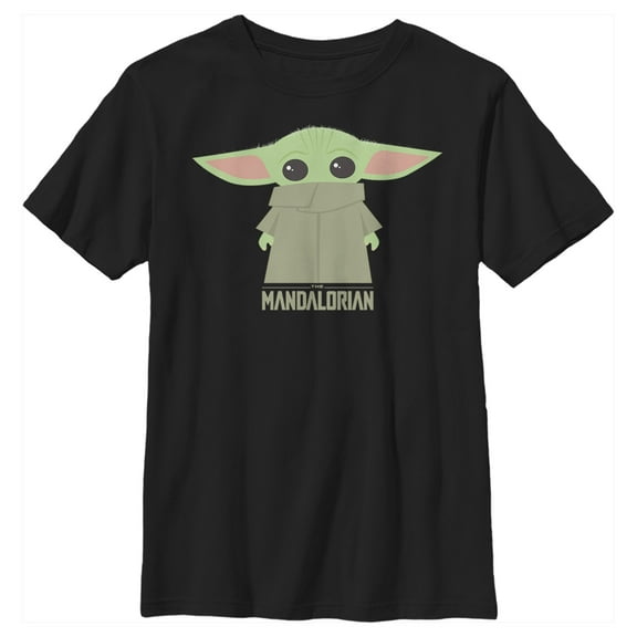 Boy's Star Wars: The Mandalorian The Child Cartoon Shy  Graphic Tee Black Medium