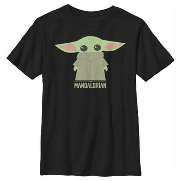 Boy's Star Wars: The Mandalorian The Child Cartoon Shy  Graphic Tee Black X Small