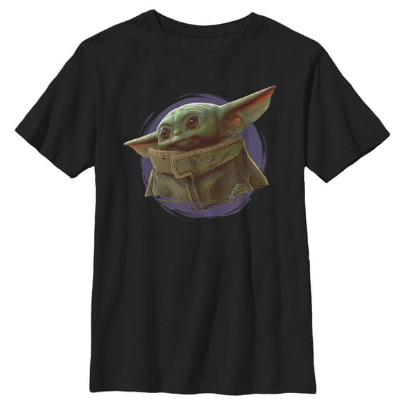 Boy's Star Wars: The Mandalorian The Child Circle Halo  Graphic Tee Black Small
