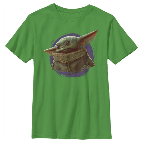 Boy's Star Wars: The Mandalorian The Child Circle Halo  Graphic Tee Kelly Green X Large