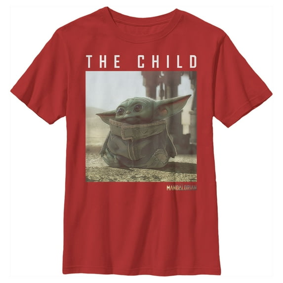 Boy's Star Wars: The Mandalorian The Child Frame Graphic Tee Red Medium