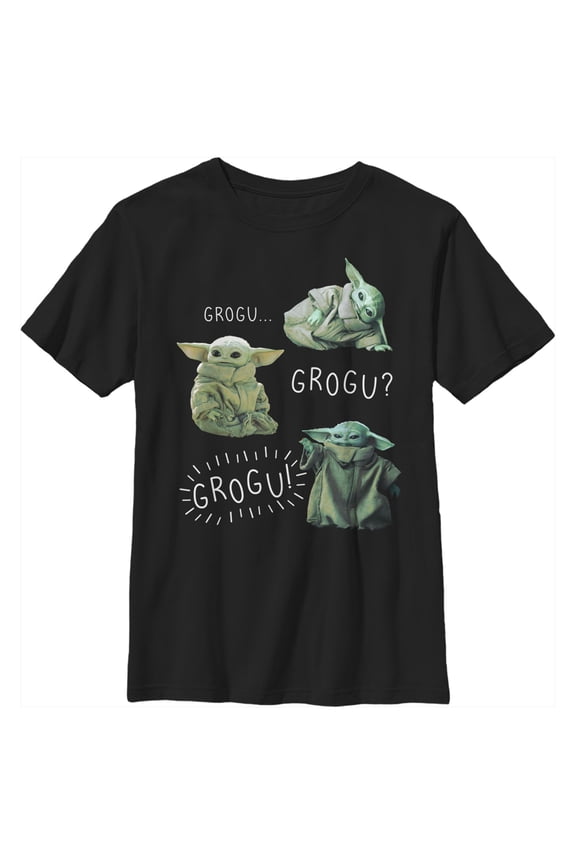 Boy's Star Wars: The Mandalorian The Child Grogu Graphic Tee Black Medium