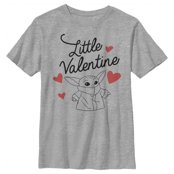 Boy's Star Wars: The Mandalorian The Child Little Valentine Graphic Tee Athletic Heather Small