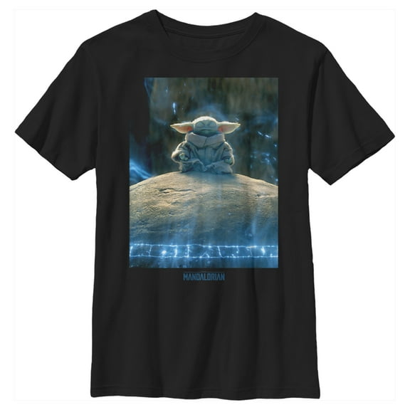 Boy's Star Wars: The Mandalorian The Child Meditation  Graphic Tee Black Medium