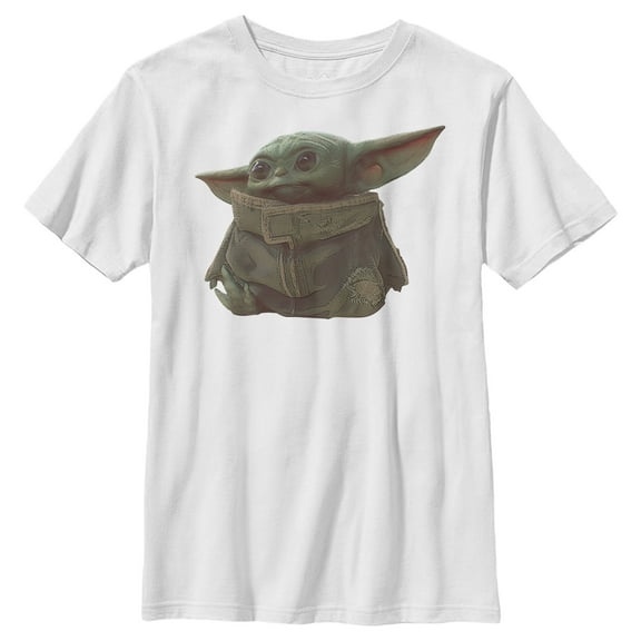 Boy's Star Wars: The Mandalorian The Child Portrait  Graphic Tee White Medium