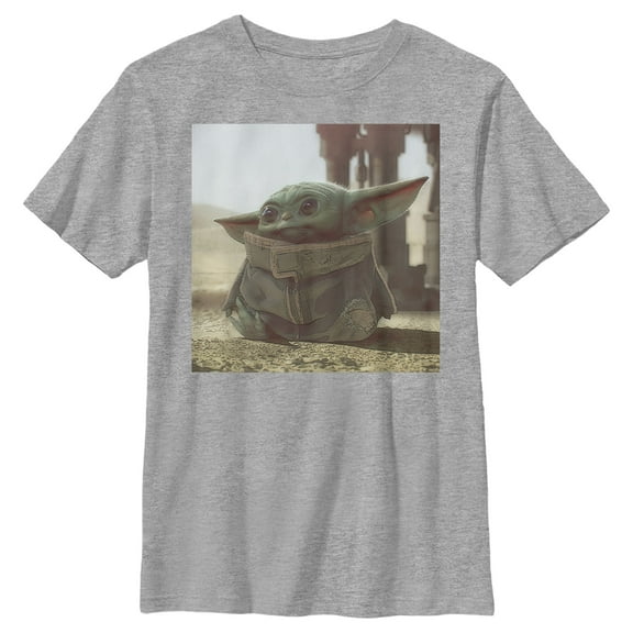 Boy's Star Wars: The Mandalorian The Child Square Frame  Graphic Tee Athletic Heather Medium