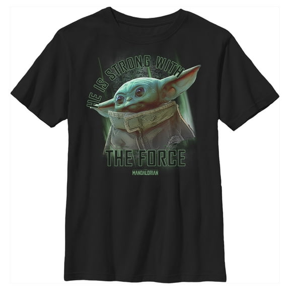 Boy's Star Wars: The Mandalorian The Child Strong Force  Graphic Tee Black Small