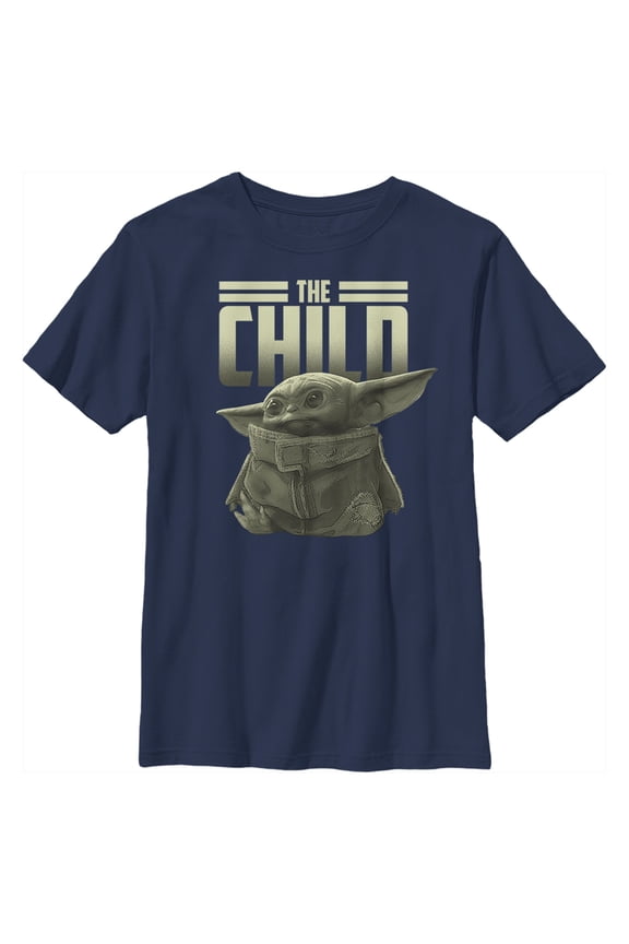 Boy's Star Wars: The Mandalorian The Child Text Graphic Tee Navy Blue Medium