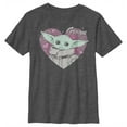 thumbnail image 1 of Boy's Star Wars: The Mandalorian Valentine's Day The Child Heart Portrait  Graphic Tee Charcoal Heather X Large, 1 of 5