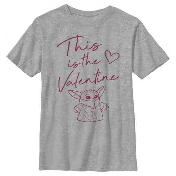 Boy's Star Wars: The Mandalorian Valentine's Day The Child Valentine Way Graphic Tee Athletic Heather Medium