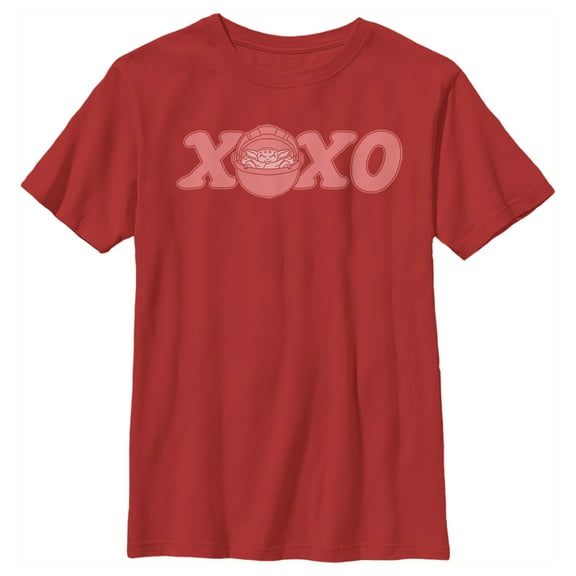 Boy's Star Wars: The Mandalorian Valentine's Day The Child XOXO Bassinet  Graphic Tee Red Large