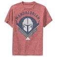 thumbnail image 1 of Boy's Star Wars: The Mandalorian Warrior Emblem  Performance Graphic Tee Red Heather Small, 1 of 4