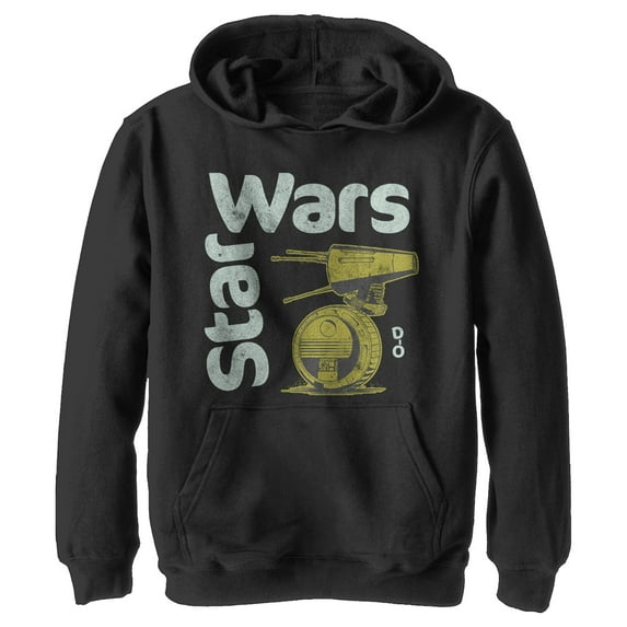 Boy's Star Wars: The Rise of Skywalker D-0 Roll Pull Over Hoodie Black X Large