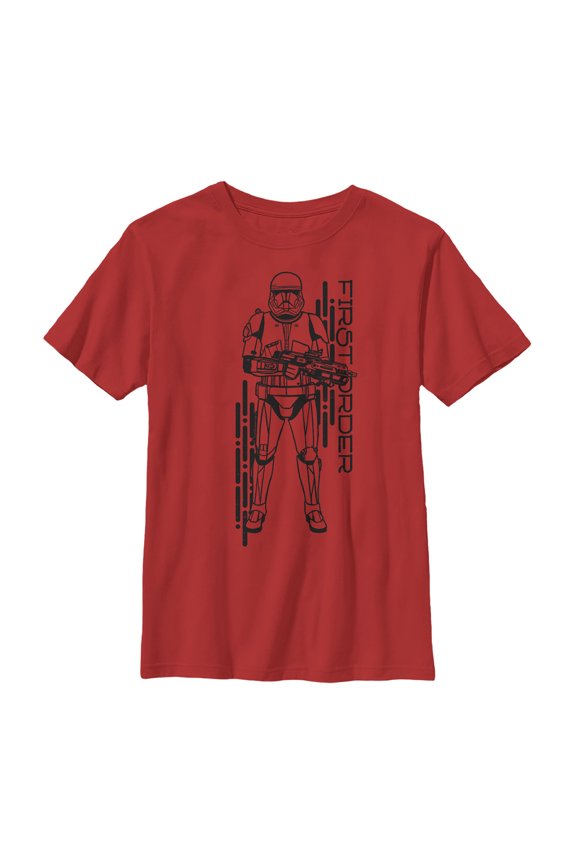 Boy's Star Wars: The Rise of Skywalker First Order Sith Trooper  Graphic Tee Red Medium